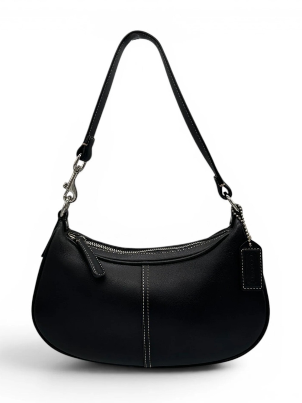 Coach 7593 Vintage Hamptons Demi Black Leather Mini Hobo Bag